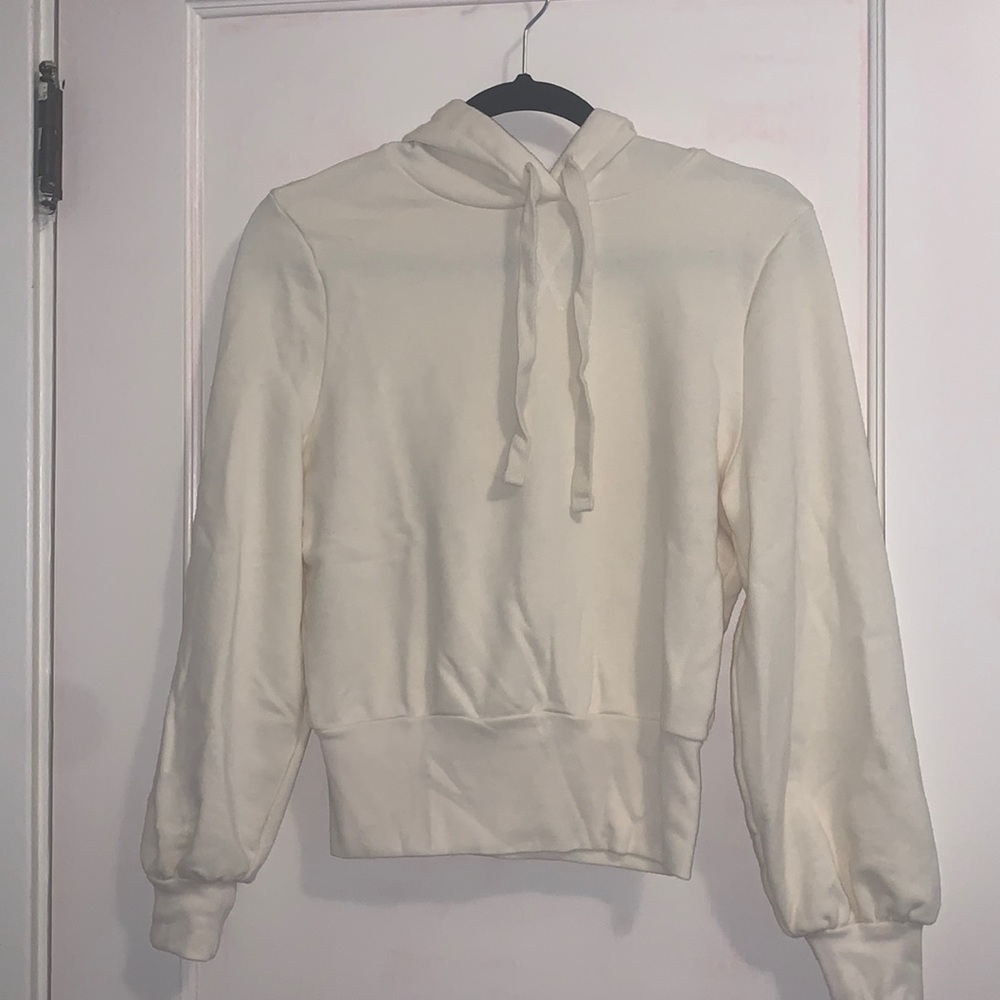 Madewell NWOT cropped cream hoodie XS